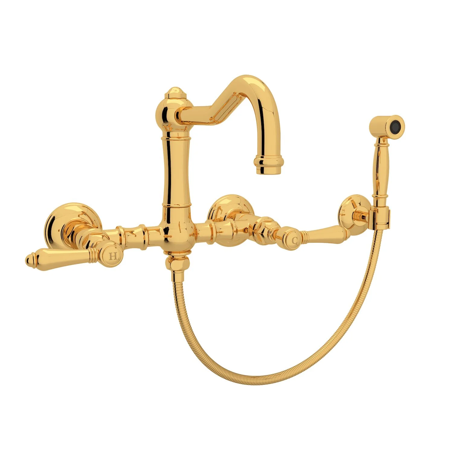 ACQUI® WALL MOUNT BRIDGE KITCHEN FAUCET WITH SIDESPRAY AND COLUMN SPOUT (LEVER HANDLE) - Image 3