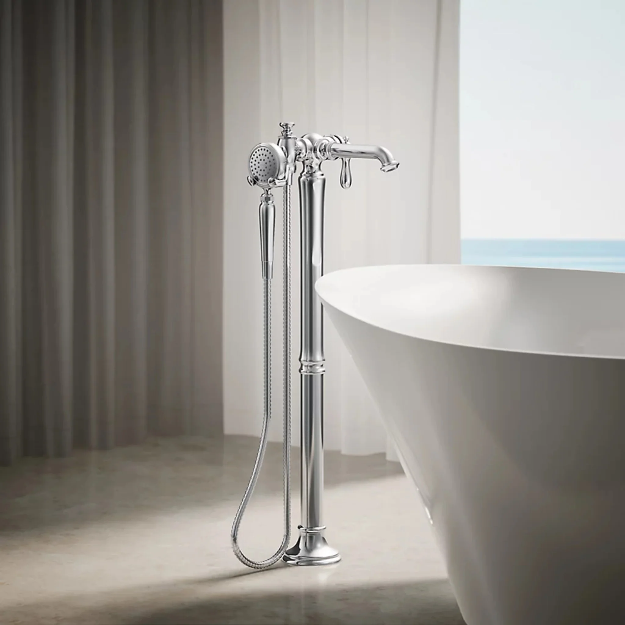 ARTIFACTS FLOOR MOUNT BATH FILLER TRIM WITH HANDSHOWER - Image 13