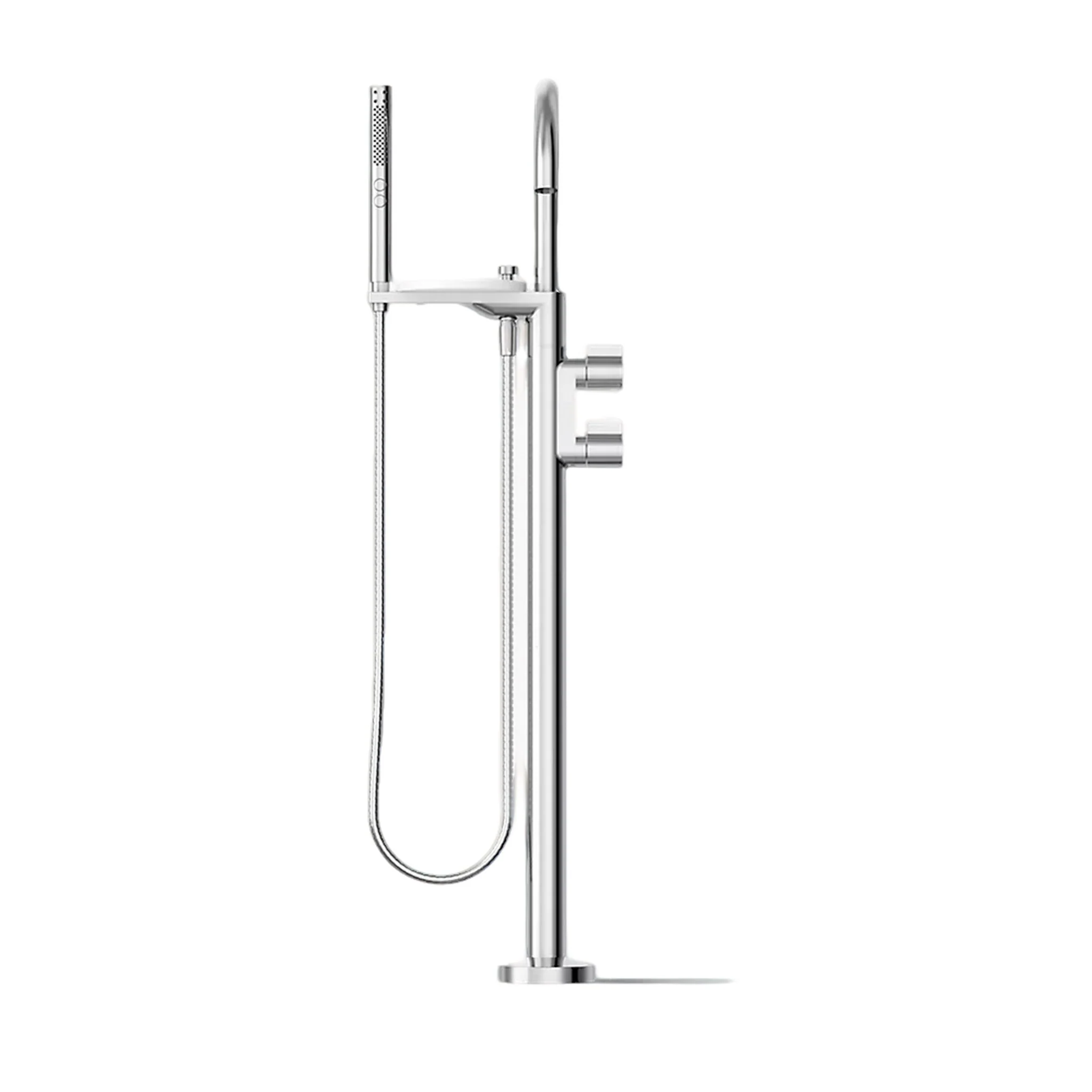 COMPONENTS FLOOR MOUNT BATH FILLER TRIM WITH LEVER HANDLES AND HANDSHOWER - Image 38