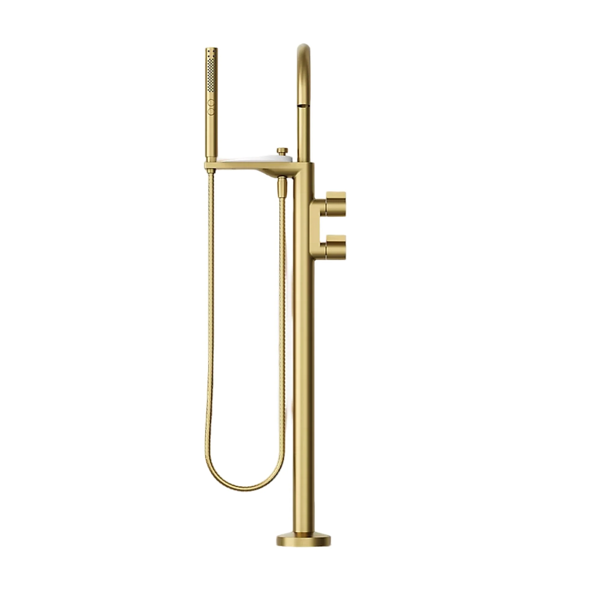 COMPONENTS FLOOR MOUNT BATH FILLER TRIM WITH LEVER HANDLES AND HANDSHOWER - Image 42