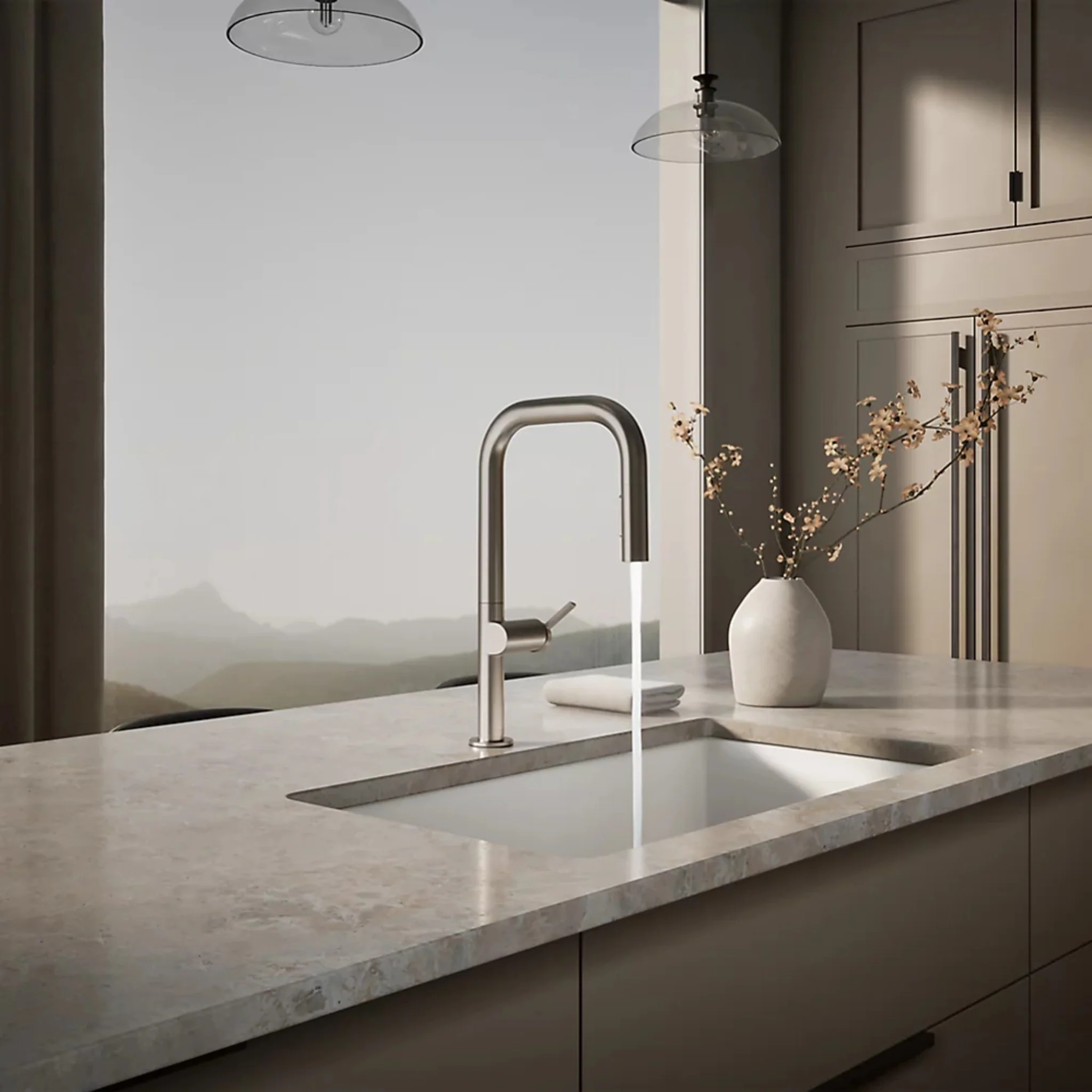 COMPONENTS® SQUARE SPOUT PULL-DOWN KITCHEN SINK FAUCET WITH TWO-FUNCTION SPRAYHEAD - Image 13