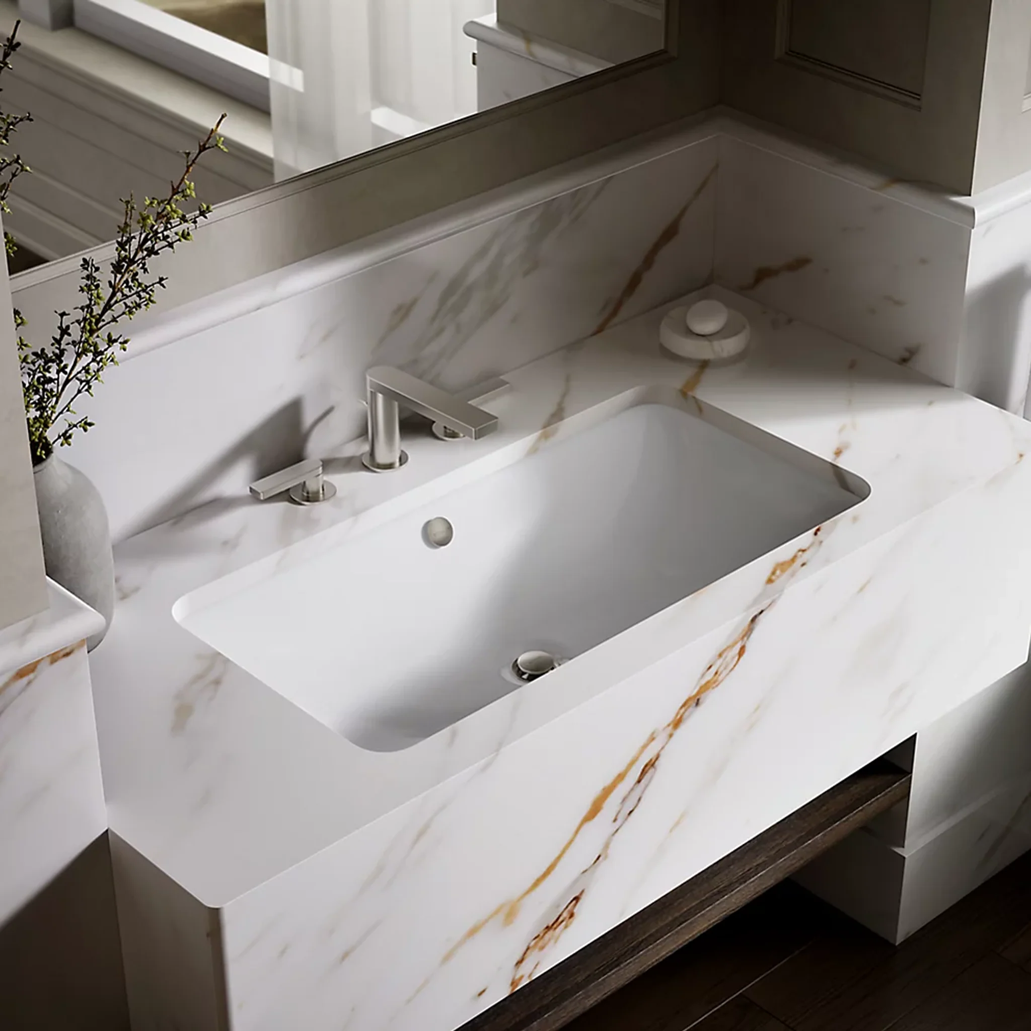IRON PLAINS® DROP IN/UNDERMOUNT BATHROOM SINK - Image 4