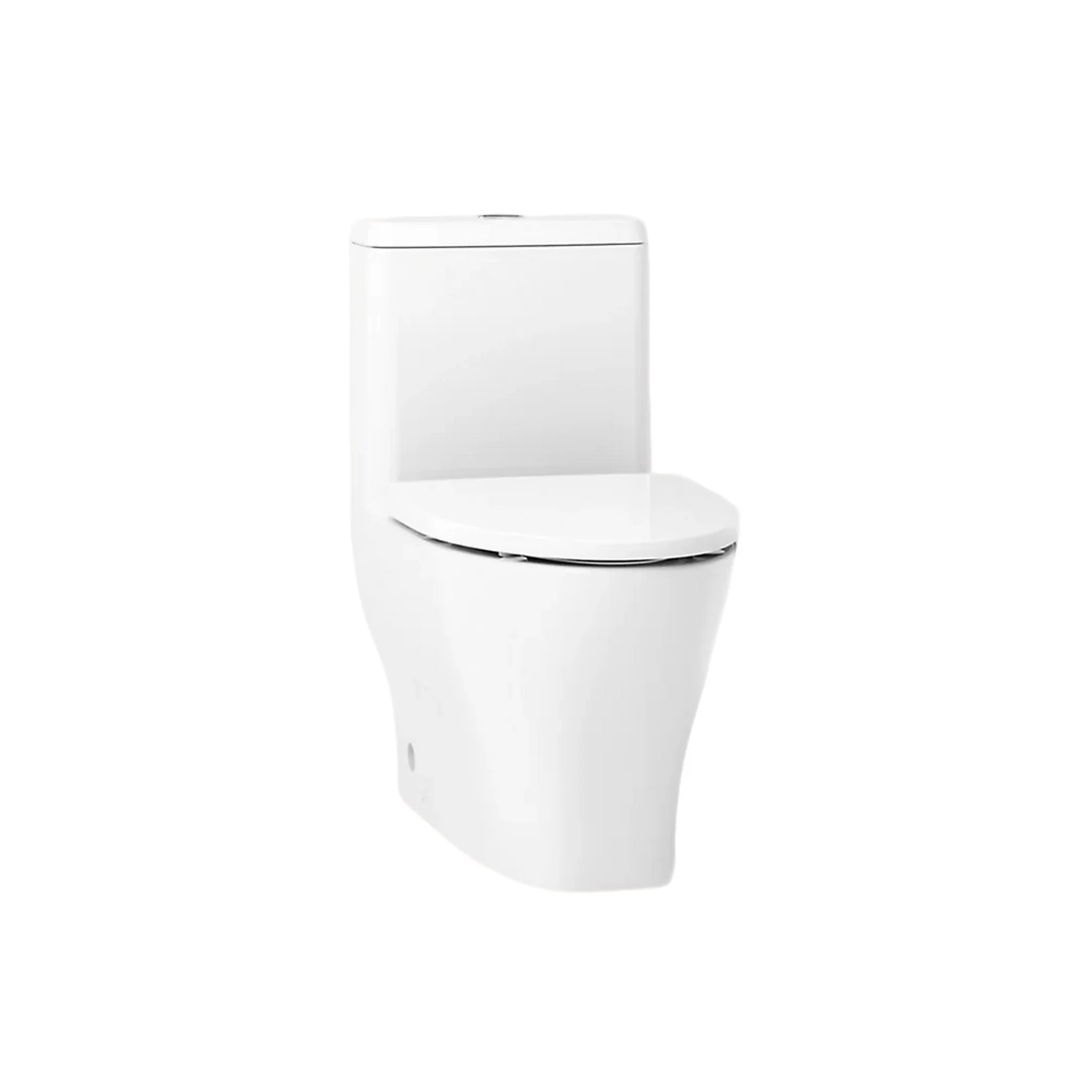 REACH CURV ONE-PIECE COMPACT ELONGATED TOILET WITH SKIRTED TRAPWAY AND DUAL-FLUSH