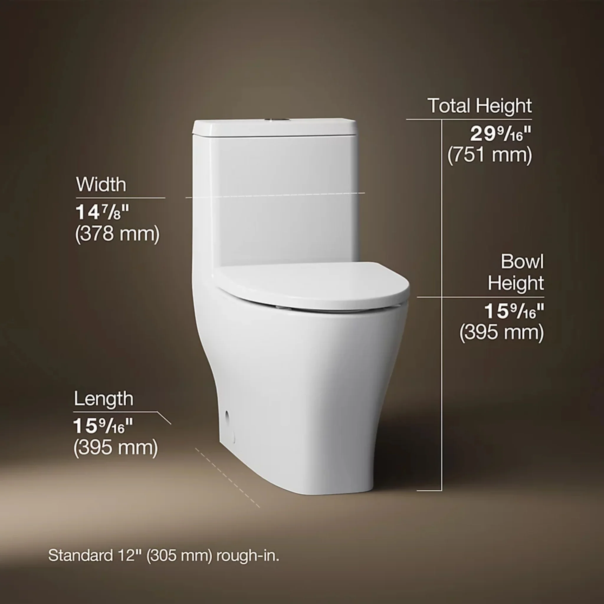 REACH CURV ONE-PIECE COMPACT ELONGATED TOILET WITH SKIRTED TRAPWAY AND DUAL-FLUSH - Image 5