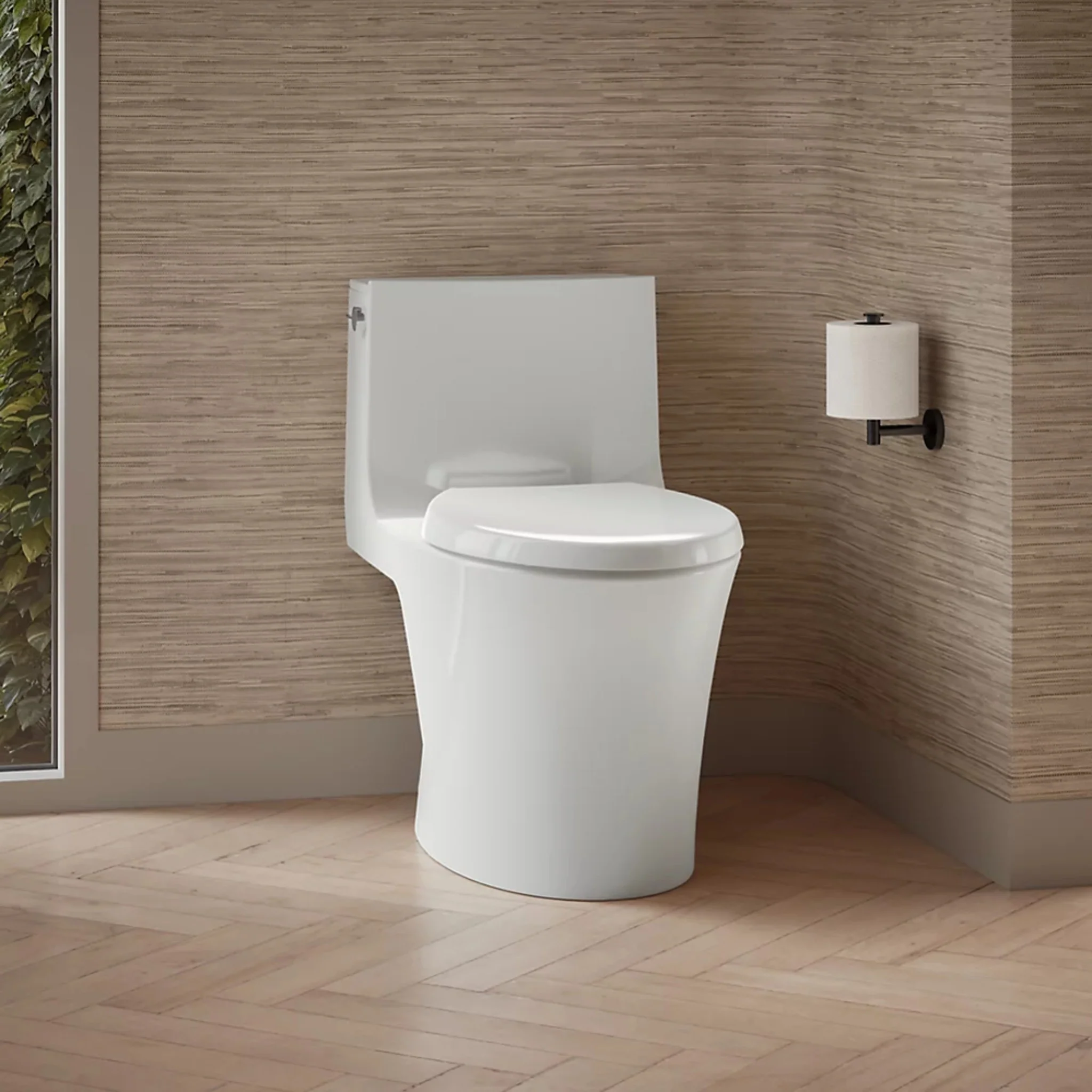 VEIL HIDDEN CORD ONE-PIECE COMPACT ELONGATED TOILET WITH SKIRTED TRAPWAY AND DUAL-FLUSH - Image 2
