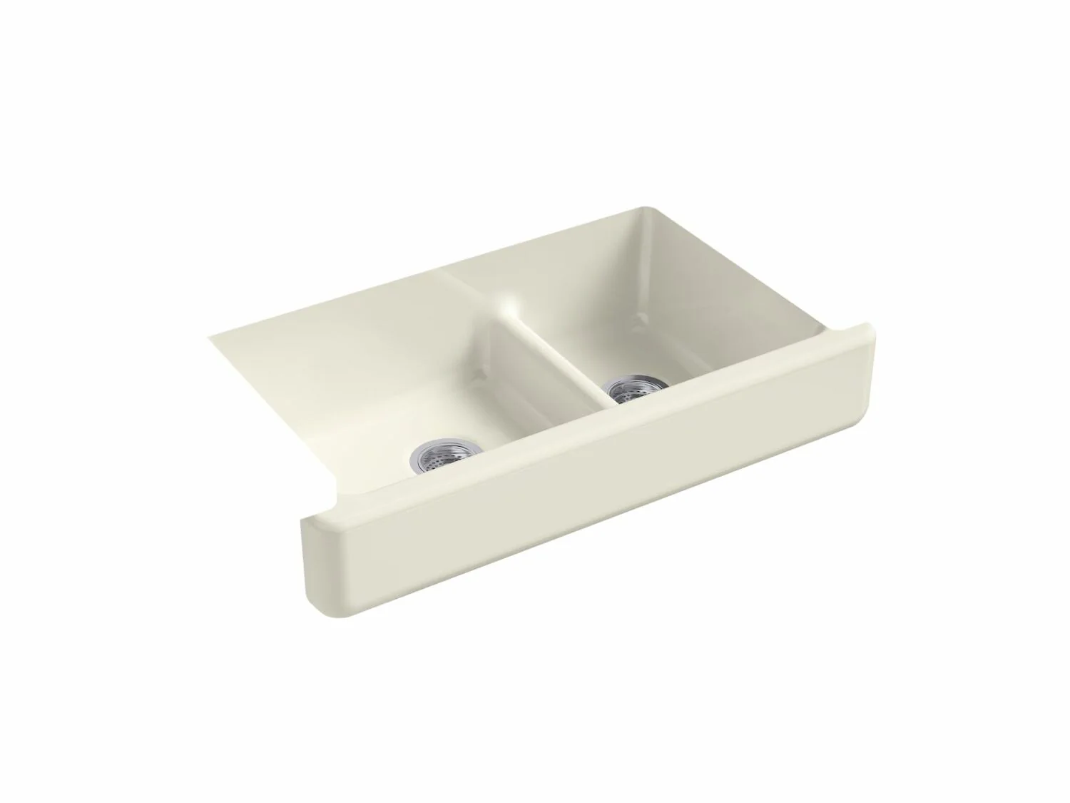 WHITEHAVEN® SELF-TRIMMING® SMART DIVIDE® 35-1/2 X 21-9/16 X 9-5/8 INCHES UNDER-MOUNT LARGE/MEDIUM DOUBLE-BOWL KITCHEN SINK WITH SHORT APRON - Image 2